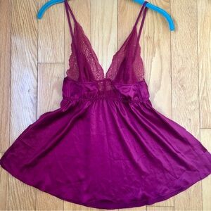 Victoria's Secret Burgundy Lace Satin Top